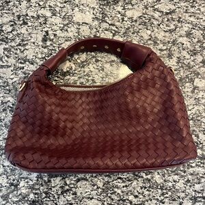 Elegant Burgundy Woven Women's Bag